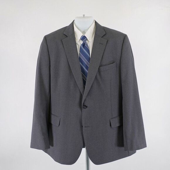 Stafford Wool Blend Classic Fit Gray Travel Suit Jacket 44L Or Slim 46L 2 Button - Picture 4 of 13